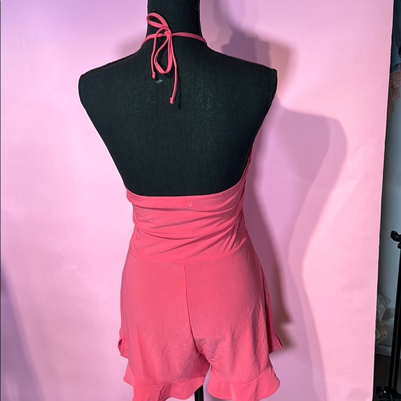Pink Romper With Ruffle Trim - Picture 2 of 2